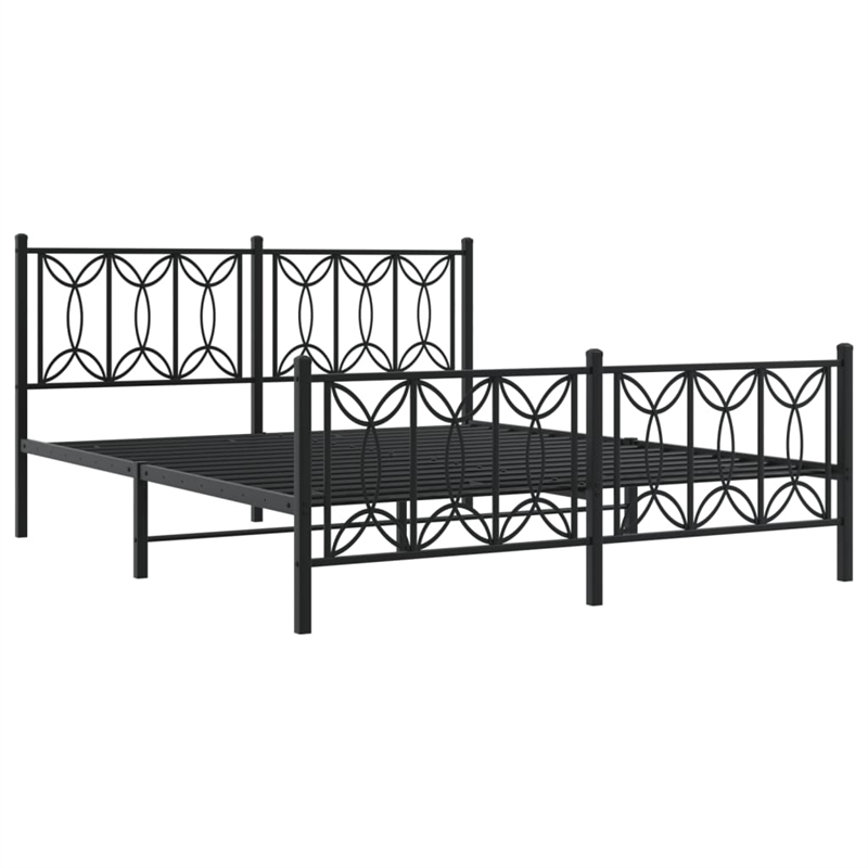 vidaXL Engineered Wood King Bed Frame in Black