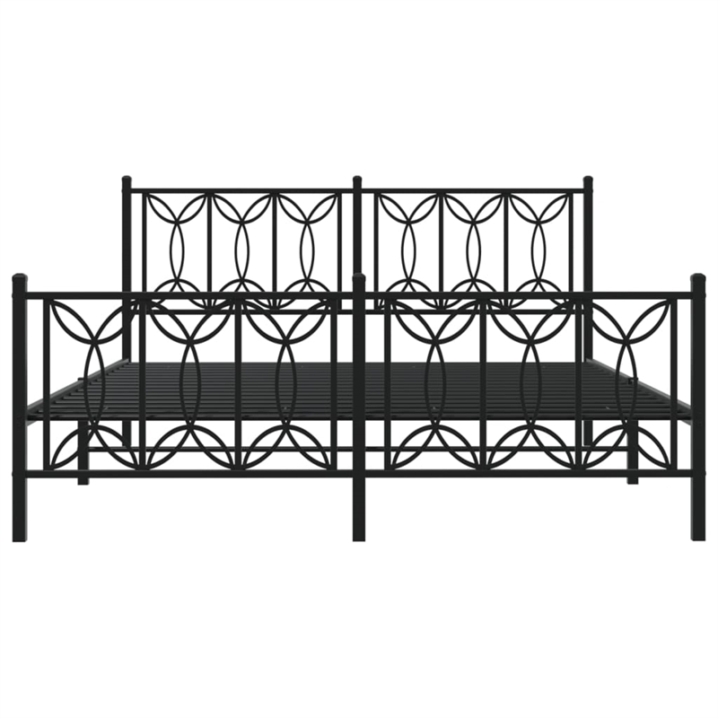 vidaXL Engineered Wood King Bed Frame in Black