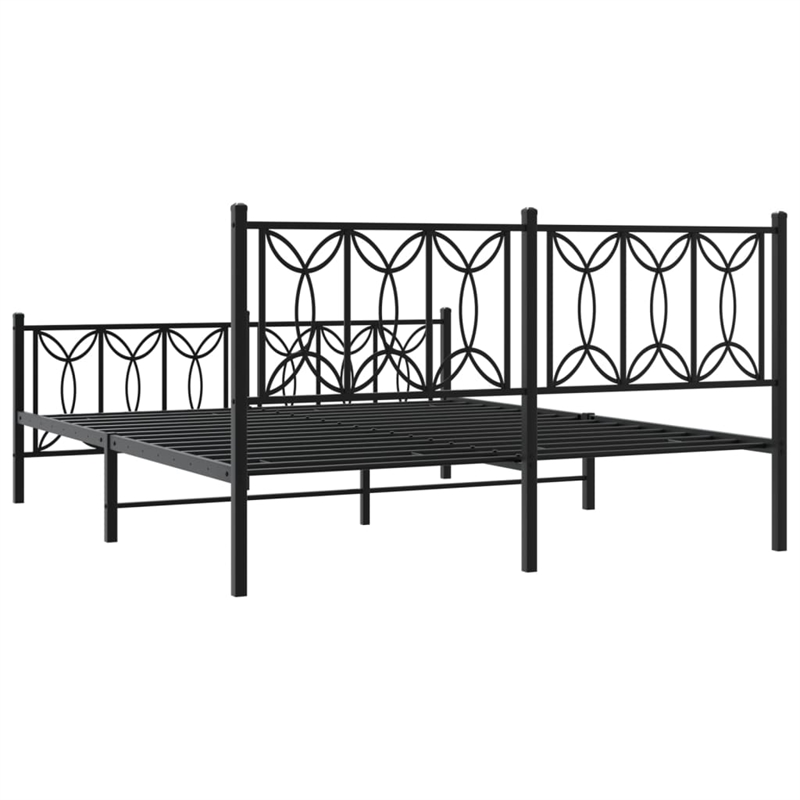 vidaXL Engineered Wood King Bed Frame in Black