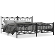 vidaXL Rectangular Modern Steel Full Bed Frame in Black