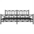 vidaXL Rectangular Modern Steel Full Bed Frame in Black
