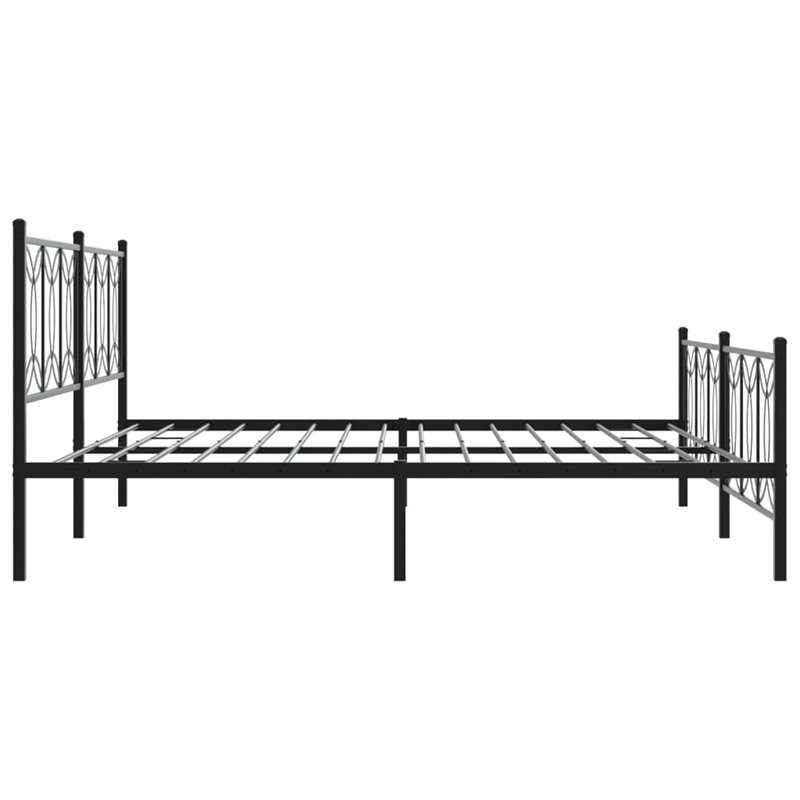 vidaXL Rectangular Modern Steel Full Bed Frame in Black