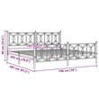 vidaXL Rectangular Modern Steel Full Bed Frame in Black