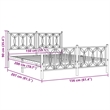 vidaXL Modern Rectangular Steel King Bed Frame in White