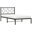 vidaXL 39.4 x 78.7 Powder-Coated Steel Bed Frame in Black