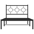 vidaXL 39.4 x 78.7 Powder-Coated Steel Bed Frame in Black