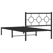 vidaXL 39.4 x 78.7 Powder-Coated Steel Bed Frame in Black