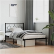 vidaXL 39.4 x 78.7 Powder-Coated Steel Bed Frame in Black