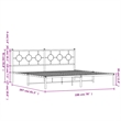 vidaXL Powder-Coated Steel King/Double Bed Frame in Black