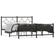 vidaXL Rectangular Modern Steel Full Bed Frame in Black