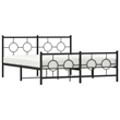 vidaXL Rectangular Modern Steel Full Bed Frame in Black