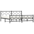 vidaXL Rectangular Powder-Coated Steel Full Bed Frame in Black
