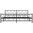 vidaXL Rectangular Powder-Coated Steel Full Bed Frame in Black