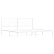 vidaXL Rectangular Powder-Coated Steel Full Bed Frame in White