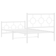 vidaXL Rectangular Industrial Steel Twin Bed Frame in White