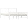 vidaXL Powder-Coated Steel King Size Bed Frame in White