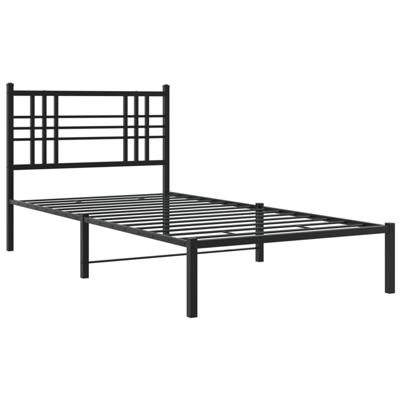 vidaXL Engineered wood Twin Bed Frame in Black