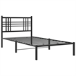 vidaXL Engineered wood Twin Bed Frame in Black