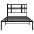 vidaXL Engineered wood Twin Bed Frame in Black