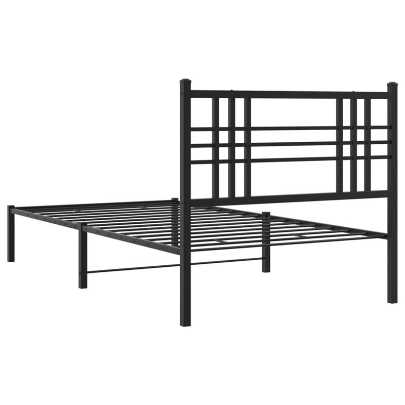 vidaXL Engineered wood Twin Bed Frame in Black
