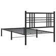 vidaXL Engineered wood Twin Bed Frame in Black