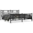 vidaXL Rectangular Modern Steel Full Bed Frame in Black