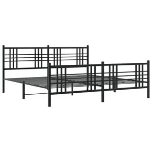 vidaXL Rectangular Modern Steel Full Bed Frame in Black