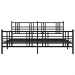 vidaXL Rectangular Modern Steel Full Bed Frame in Black