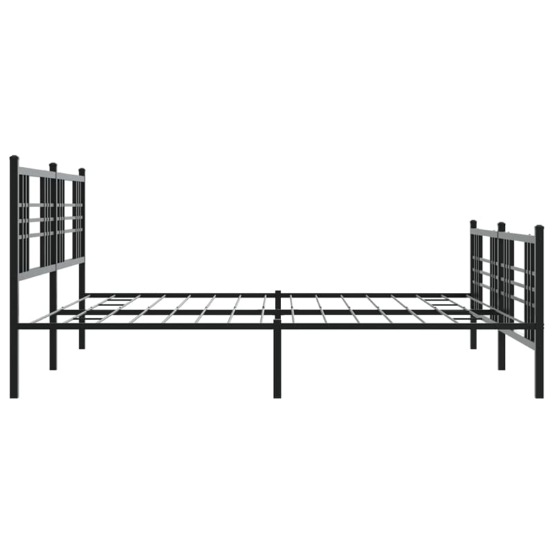 vidaXL Rectangular Modern Steel Full Bed Frame in Black