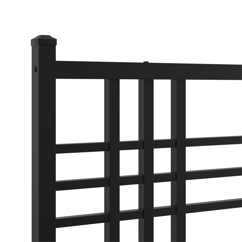 vidaXL Rectangular Modern Steel Full Bed Frame in Black