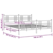 vidaXL Rectangular Modern Steel Full Bed Frame in Black