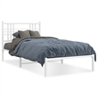 vidaXL Powder-Coated Steel Twin Bed Frame in White