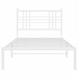 vidaXL Powder-Coated Steel Twin Bed Frame in White