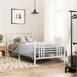 vidaXL Rectangular Steel Single Bed Frame in White