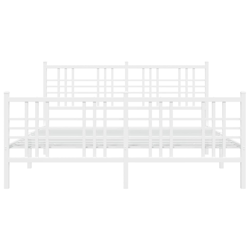 vidaXL 59 x 79 Rectangular Bed Frame in White
