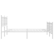 vidaXL 59 x 79 Rectangular Bed Frame in White