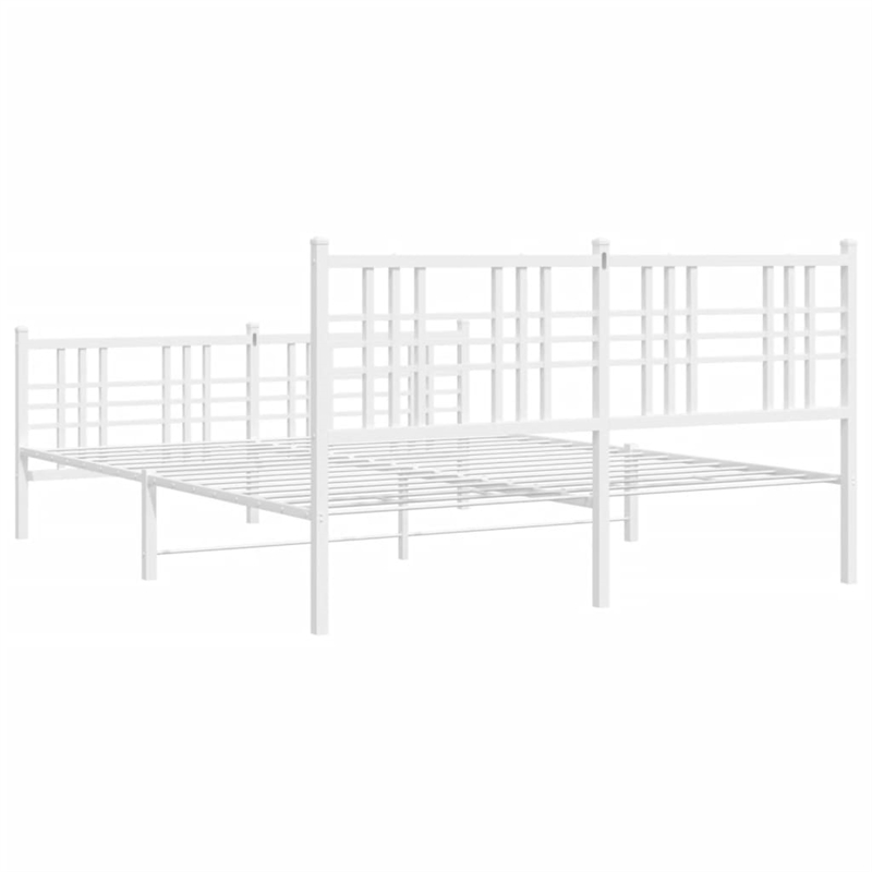 vidaXL 59 x 79 Rectangular Bed Frame in White