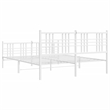 vidaXL 59 x 79 Rectangular Bed Frame in White