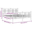 vidaXL 59 x 79 Rectangular Bed Frame in White