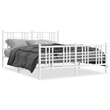 vidaXL 59 x 79 Rectangular Bed Frame in White