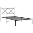 vidaXL Powder-Coated Steel Twin Bed Frame in Black