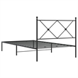 vidaXL Powder-Coated Steel Twin Bed Frame in Black