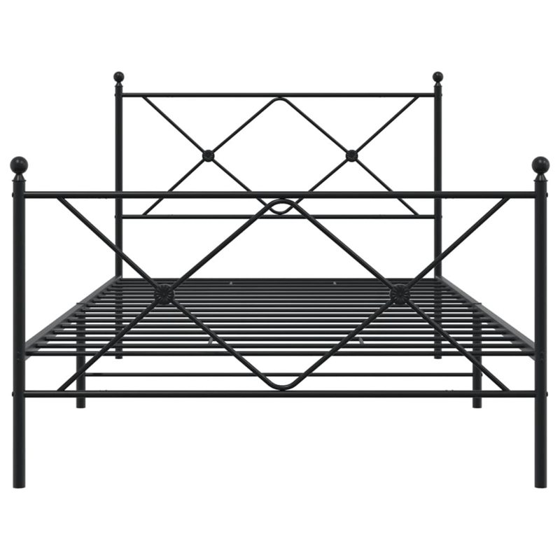 vidaXL Engineered wood Twin Bed Frame in Black
