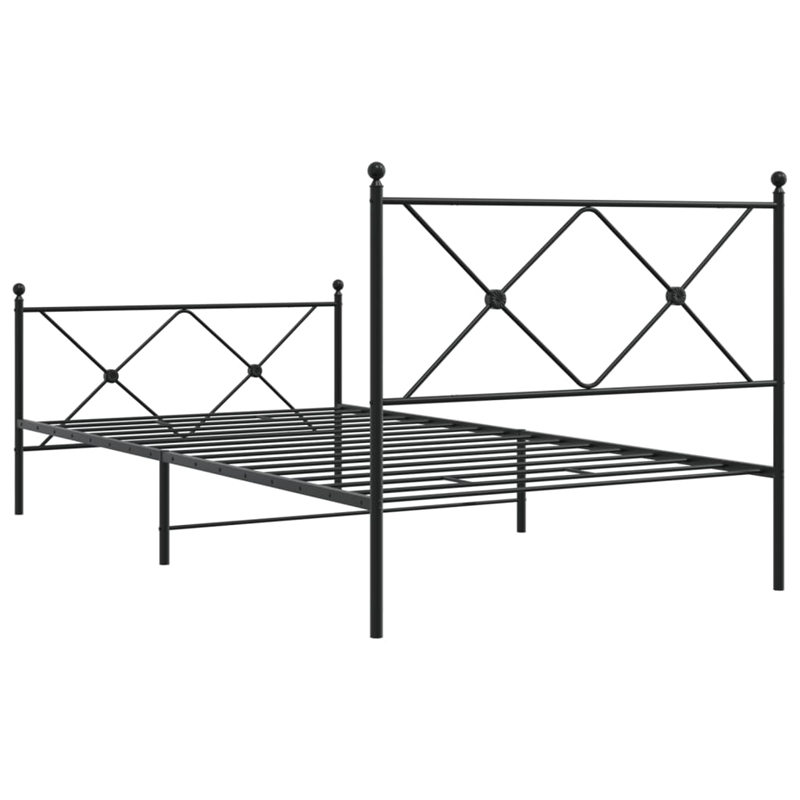 vidaXL Engineered wood Twin Bed Frame in Black