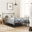 vidaXL Engineered wood Twin Bed Frame in Black