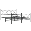vidaXL Rectangular Powder-Coated Steel King Bed Frame in Black
