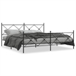 vidaXL Rectangular Steel King/Double Bed Frame in Black