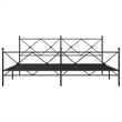 vidaXL Rectangular Steel King/Double Bed Frame in Black