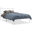 vidaXL Powder-Coated Steel Single Durable Bed Frame in White