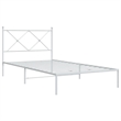 vidaXL Powder-Coated Steel Single Durable Bed Frame in White